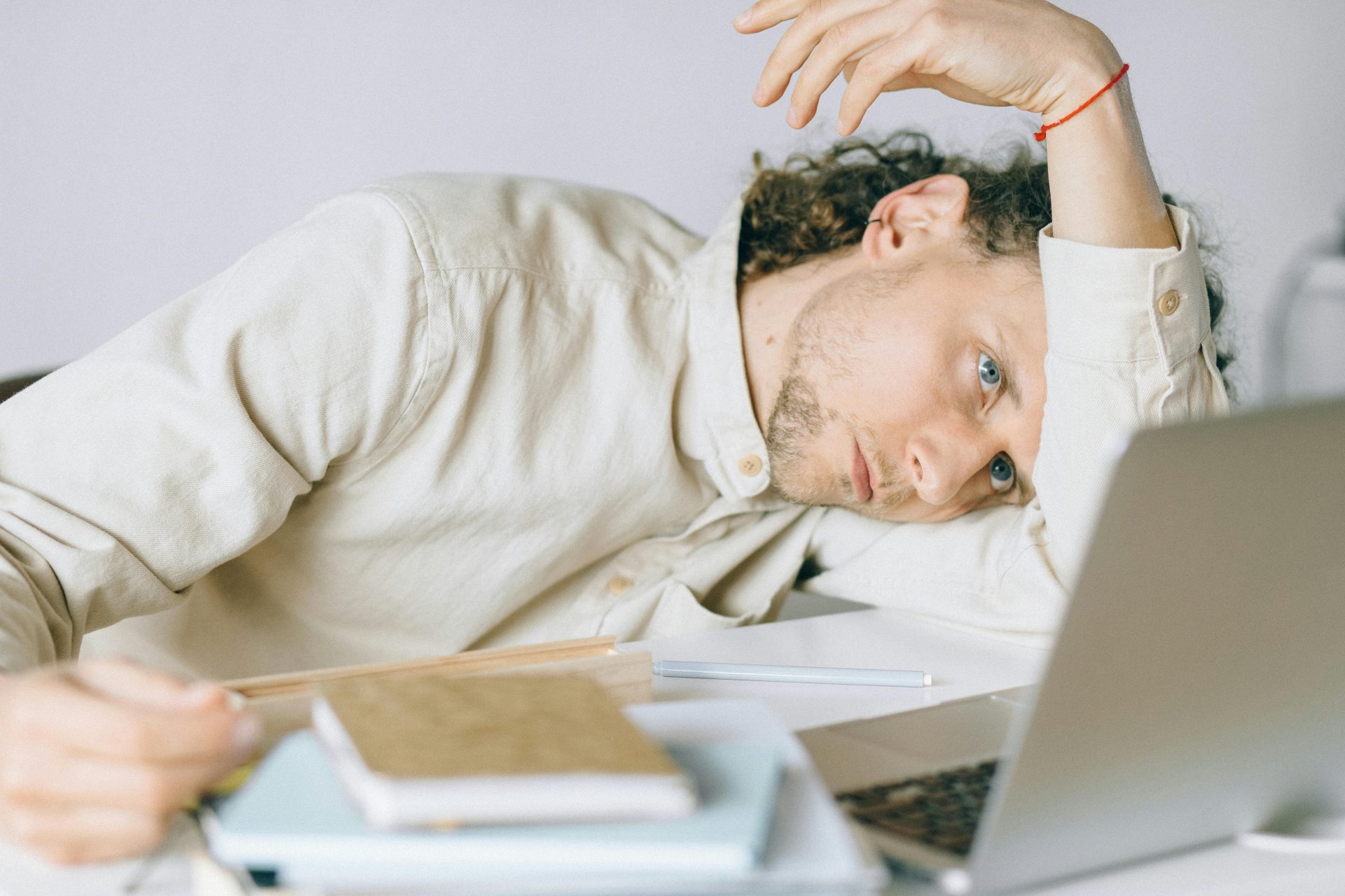 Man exhausted from work