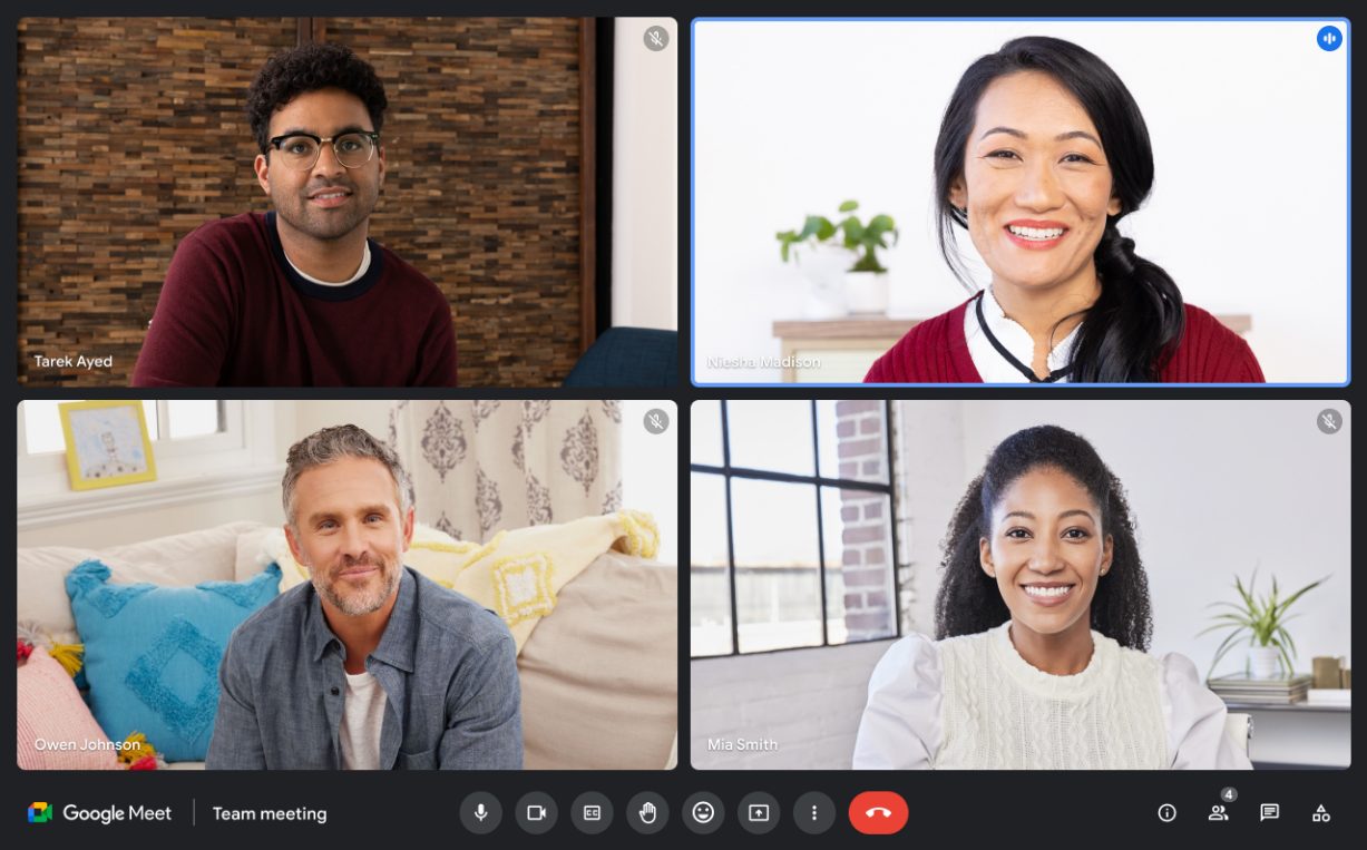 google meet meeting interface