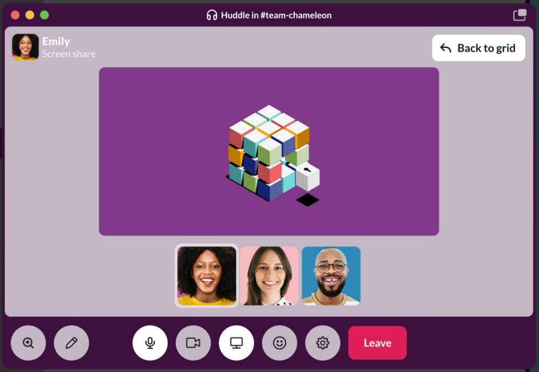 slack huddle interface