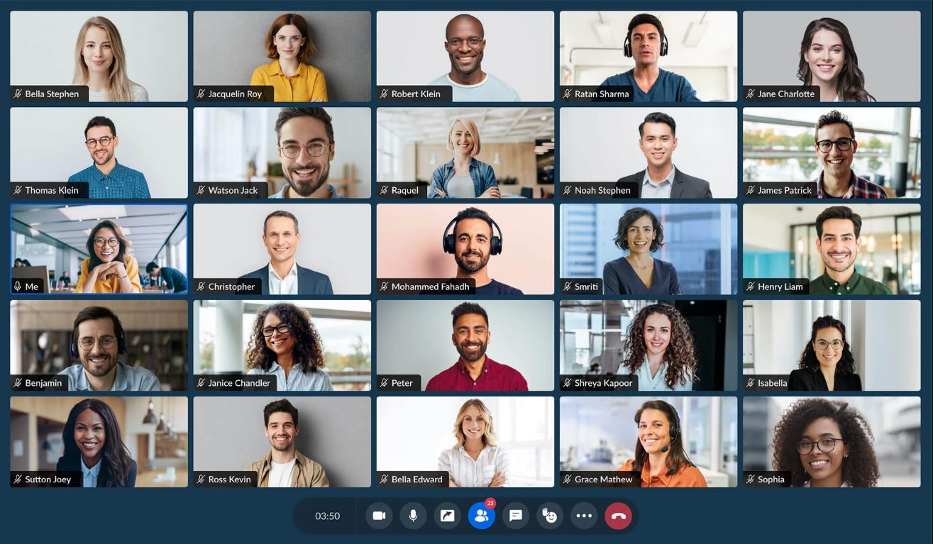 zoho meeting video conference interface